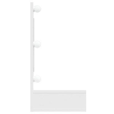 vidaXL Έπιπλο Καθρέπτη με LED Γυαλιστερό Λευκό 90x31,5x62cm 1 τεμ.