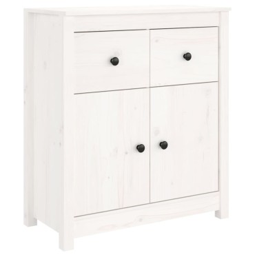 vidaXL Συρταριέρα Λευκή 70x35x80cm από Μασίφ Ξύλο Πεύκου 1 τεμ.