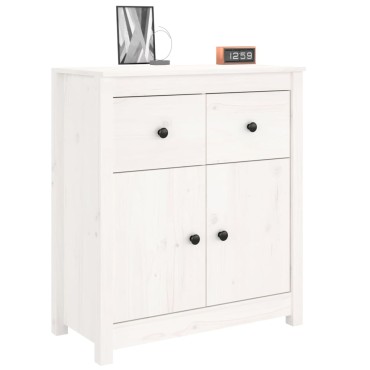 vidaXL Συρταριέρα Λευκή 70x35x80cm από Μασίφ Ξύλο Πεύκου 1 τεμ.