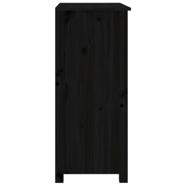 vidaXL Συρταριέρα Μαύρος 70x35x80cm από Μασίφ Ξύλο Πεύκου 1 τεμ.