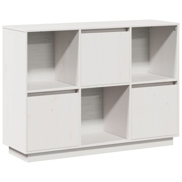 vidaXL Ντουλάπι Λευκό 110,5x35x80cm από Μασίφ Ξύλο Πεύκου 1 τεμ.