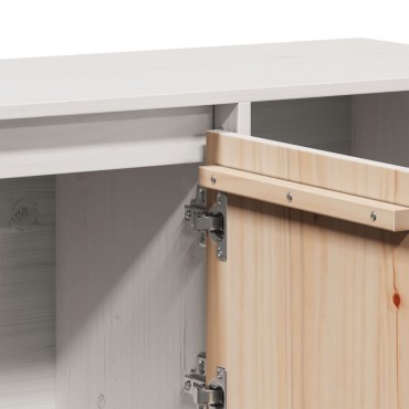 vidaXL Ντουλάπι Λευκό 110,5x35x80cm από Μασίφ Ξύλο Πεύκου 1 τεμ.