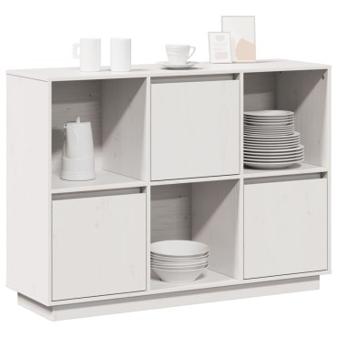 vidaXL Ντουλάπι Λευκό 110,5x35x80cm από Μασίφ Ξύλο Πεύκου 1 τεμ.