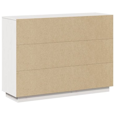 vidaXL Ντουλάπι Λευκό 110,5x35x80cm από Μασίφ Ξύλο Πεύκου 1 τεμ.