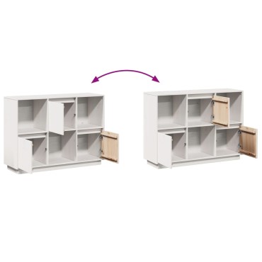 vidaXL Ντουλάπι Λευκό 110,5x35x80cm από Μασίφ Ξύλο Πεύκου 1 τεμ.