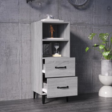 vidaXL Ντουλάπι Γκρι Sonoma 34,5x34x90cm από Επεξεργασμένο Ξύλο 1 τεμ.