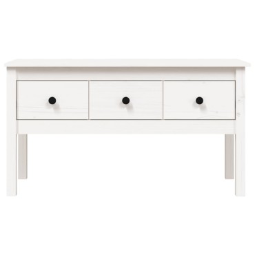 vidaXL Τραπεζάκι Σαλονιού Λευκό 102x49x55cm από Μασίφ Ξύλο Πεύκου 1 τεμ.
