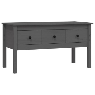 vidaXL Τραπεζάκι Σαλονιού Γκρί 102x49x55cm από Μασίφ Ξύλο Πεύκου 1 τεμ.