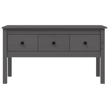 vidaXL Τραπεζάκι Σαλονιού Γκρί 102x49x55cm από Μασίφ Ξύλο Πεύκου 1 τεμ.