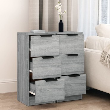 vidaXL Ντουλάπια 2 τεμ. Γκρι Sonoma 30x30x70cm Επεξεργασμένο Ξύλο