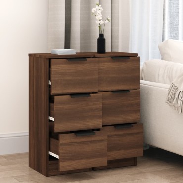 vidaXL Συρταριέρες 2 τεμ. Καφέ Δρυς 30x30x70cm Επεξεργασμένο Ξύλο