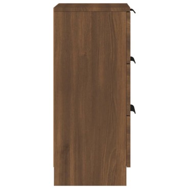 vidaXL Συρταριέρες 2 τεμ. Καφέ Δρυς 30x30x70cm Επεξεργασμένο Ξύλο