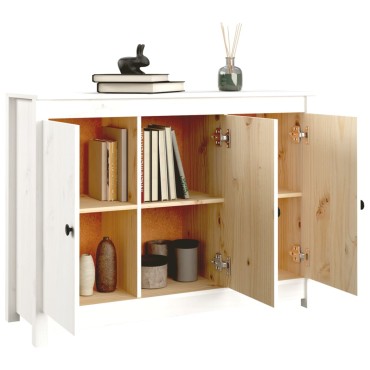 vidaXL Ντουλάπι Λευκό 100x35x74cm από Μασίφ Ξύλο Πεύκου 1 τεμ.