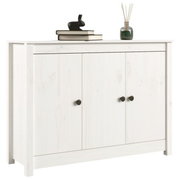 vidaXL Ντουλάπι Λευκό 100x35x74cm από Μασίφ Ξύλο Πεύκου 1 τεμ.