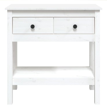 vidaXL Τραπέζι Κονσόλα Λευκό 75x35x75cm από Μασίφ Ξύλο Πεύκου 1 τεμ.