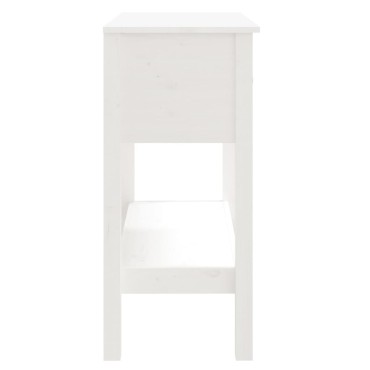 vidaXL Τραπέζι Κονσόλα Λευκό 75x35x75cm από Μασίφ Ξύλο Πεύκου 1 τεμ.
