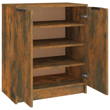 vidaXL Παπουτσοθήκη Καπνιστή Δρυς 59x35x70cm από Επεξεργασμένο Ξύλο 1 τεμ.