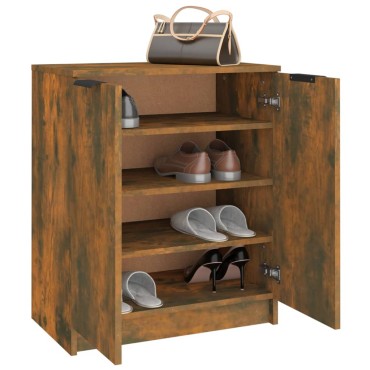 vidaXL Παπουτσοθήκη Καπνιστή Δρυς 59x35x70cm από Επεξεργασμένο Ξύλο 1 τεμ.