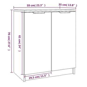vidaXL Παπουτσοθήκη Καπνιστή Δρυς 59x35x70cm από Επεξεργασμένο Ξύλο 1 τεμ.