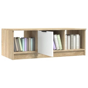vidaXL Τραπεζάκι Σαλονιού Λευκό & Sonoma Δρυς 102x50x36cm Επεξ. Ξύλο 1 τεμ.