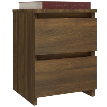 vidaXL Κομοδίνο Καπνιστή Δρυς 30x30x40cm από Επεξεργασμένο Ξύλο 1 τεμ.