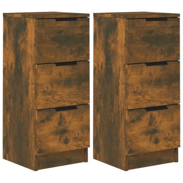 vidaXL Ντουλάπια 2 τεμ. Καπνιστή δρυς 30x30x70cm Επεξεργασμένο Ξύλο