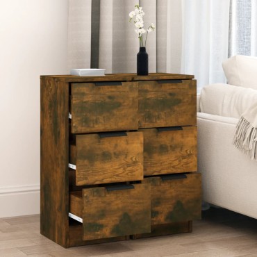vidaXL Ντουλάπια 2 τεμ. Καπνιστή δρυς 30x30x70cm Επεξεργασμένο Ξύλο