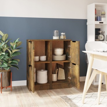 vidaXL Ντουλάπια 2 τεμ. Καπνιστή δρυς 30x30x70cm Επεξεργασμένο Ξύλο