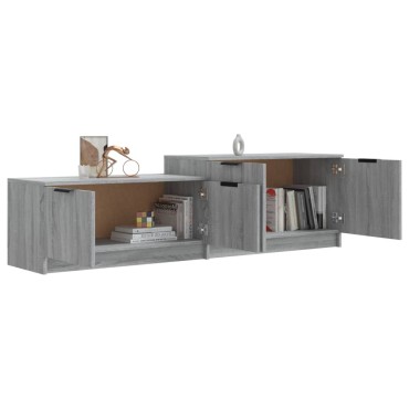 vidaXL Έπιπλο Τηλεόρασης Γκρι Sonoma 158,5x36x45cm Επεξεργασμένο Ξύλο