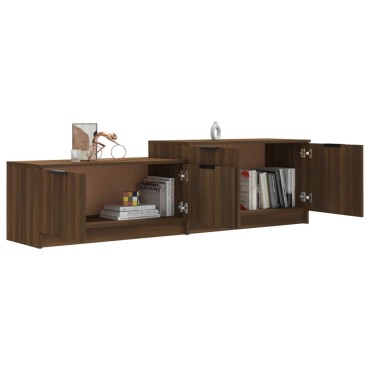 vidaXL Έπιπλο Τηλεόρασης Καφέ Δρυς 158,5x36x45cm Επεξεργασμένο Ξύλο