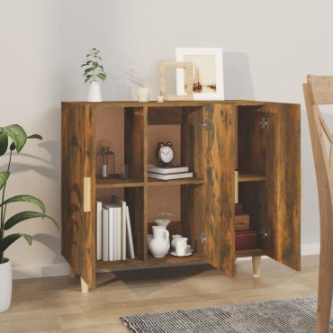 vidaXL Ντουλάπι Καπνιστή Δρυς 90x34x80cm Επεξεργασμένο Ξύλο 1 τεμ.