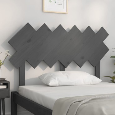 vidaXL Κεφαλάρι Κρεβατιού Γκρι 122,5x3x80,5cm από Μασίφ Ξύλο Πεύκου 1 τεμ.