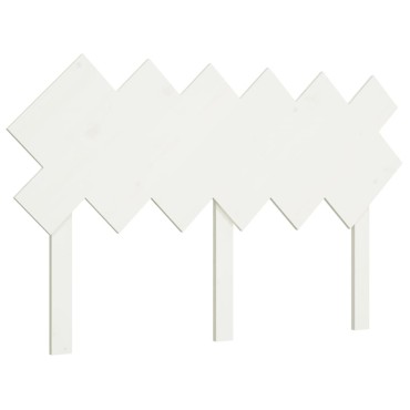 vidaXL Κεφαλάρι Κρεβατιού Λευκό 132x3x81cm από Μασίφ Ξύλο Πεύκου 1 τεμ.