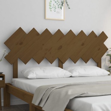 vidaXL Κεφαλάρι Κρεβατιού Μελί 159,5x3x80,5cm από Μασίφ Ξύλο Πεύκου 1 τεμ.