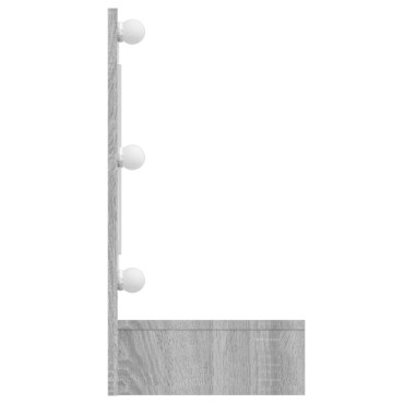 vidaXL Έπιπλο Καθρέπτη με LED Γκρι Sonoma 90x31,5x62cm 1 τεμ.