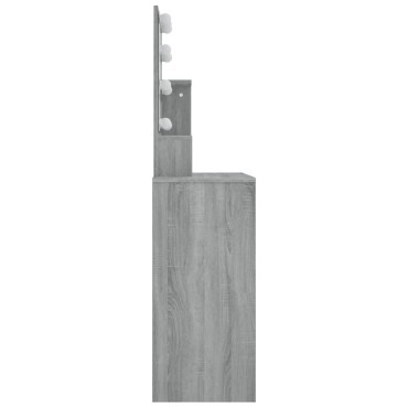 vidaXL Μπουντουάρ με LED Γκρι Sonoma 86,5x35x136cm