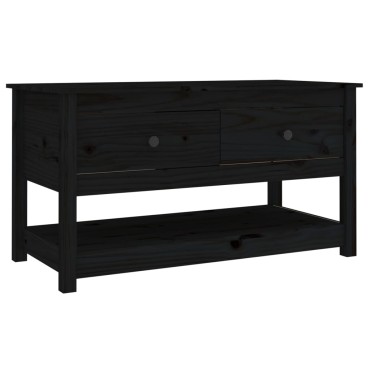 vidaXL Τραπεζάκι Σαλονιού Μαύρο 102x49x55cm από Μασίφ Ξύλο Πεύκου 1 τεμ.