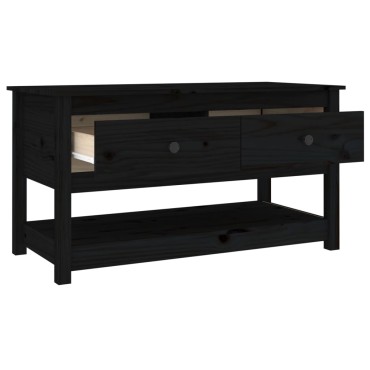vidaXL Τραπεζάκι Σαλονιού Μαύρο 102x49x55cm από Μασίφ Ξύλο Πεύκου 1 τεμ.