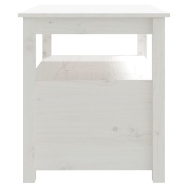 vidaXL Τραπεζάκι Σαλονιού Λευκό 71x49x55cm από Μασίφ Ξύλο Πεύκου 1 τεμ.