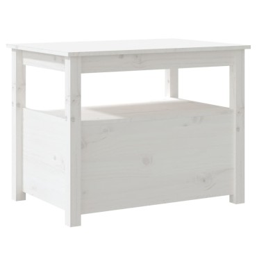 vidaXL Τραπεζάκι Σαλονιού Λευκό 71x49x55cm από Μασίφ Ξύλο Πεύκου 1 τεμ.