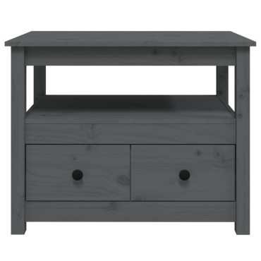 vidaXL Τραπεζάκι Σαλονιού Γκρι 71x49x55cm από Μασίφ Ξύλο Πεύκου 1 τεμ.