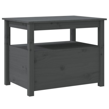 vidaXL Τραπεζάκι Σαλονιού Γκρι 71x49x55cm από Μασίφ Ξύλο Πεύκου 1 τεμ.