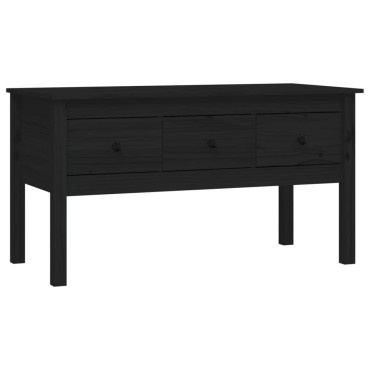 vidaXL Τραπεζάκι Σαλονιού Μαύρο 102x49x55cm από Μασίφ Ξύλο Πεύκου 1 τεμ.