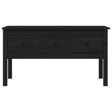 vidaXL Τραπεζάκι Σαλονιού Μαύρο 102x49x55cm από Μασίφ Ξύλο Πεύκου 1 τεμ.