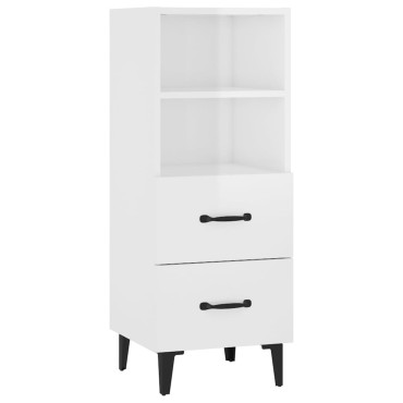 vidaXL Ντουλάπι Γυαλιστερό Λευκό 34,5x34x90cm Επεξεργασμένο Ξύλο 1 τεμ.