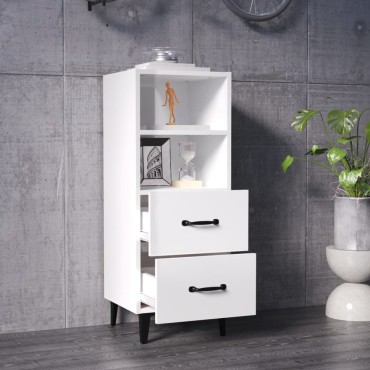 vidaXL Ντουλάπι Γυαλιστερό Λευκό 34,5x34x90cm Επεξεργασμένο Ξύλο 1 τεμ.