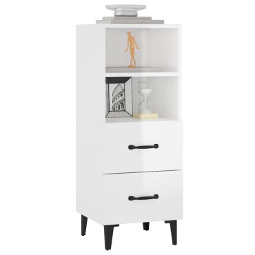 vidaXL Ντουλάπι Γυαλιστερό Λευκό 34,5x34x90cm Επεξεργασμένο Ξύλο 1 τεμ.