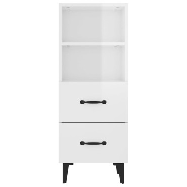 vidaXL Ντουλάπι Γυαλιστερό Λευκό 34,5x34x90cm Επεξεργασμένο Ξύλο 1 τεμ.