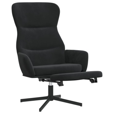 vidaXL Πολυθρόνα Relax με Υποπόδιο Μαύρη Βελούδινη 70x77x94cm 1 τεμ.
