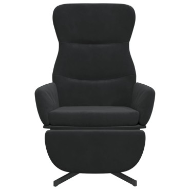 vidaXL Πολυθρόνα Relax με Υποπόδιο Μαύρη Βελούδινη 70x77x94cm 1 τεμ.